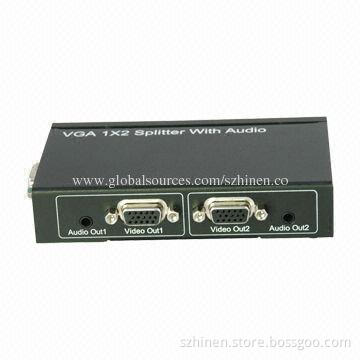 Superior Manner VGA Splitter 1 x 2 with Audio, Supports Highest Video Amplifier Bandwidth to 500MHz